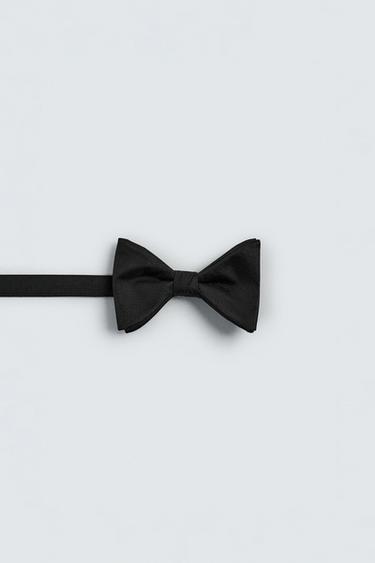 NŒUD PAPILLON LARGE 100% SOIE - Noir de Zara