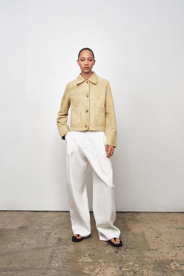 PANTALÓN PALAZZO ZW COLLECTION – Antikfehér a ZARA-tól