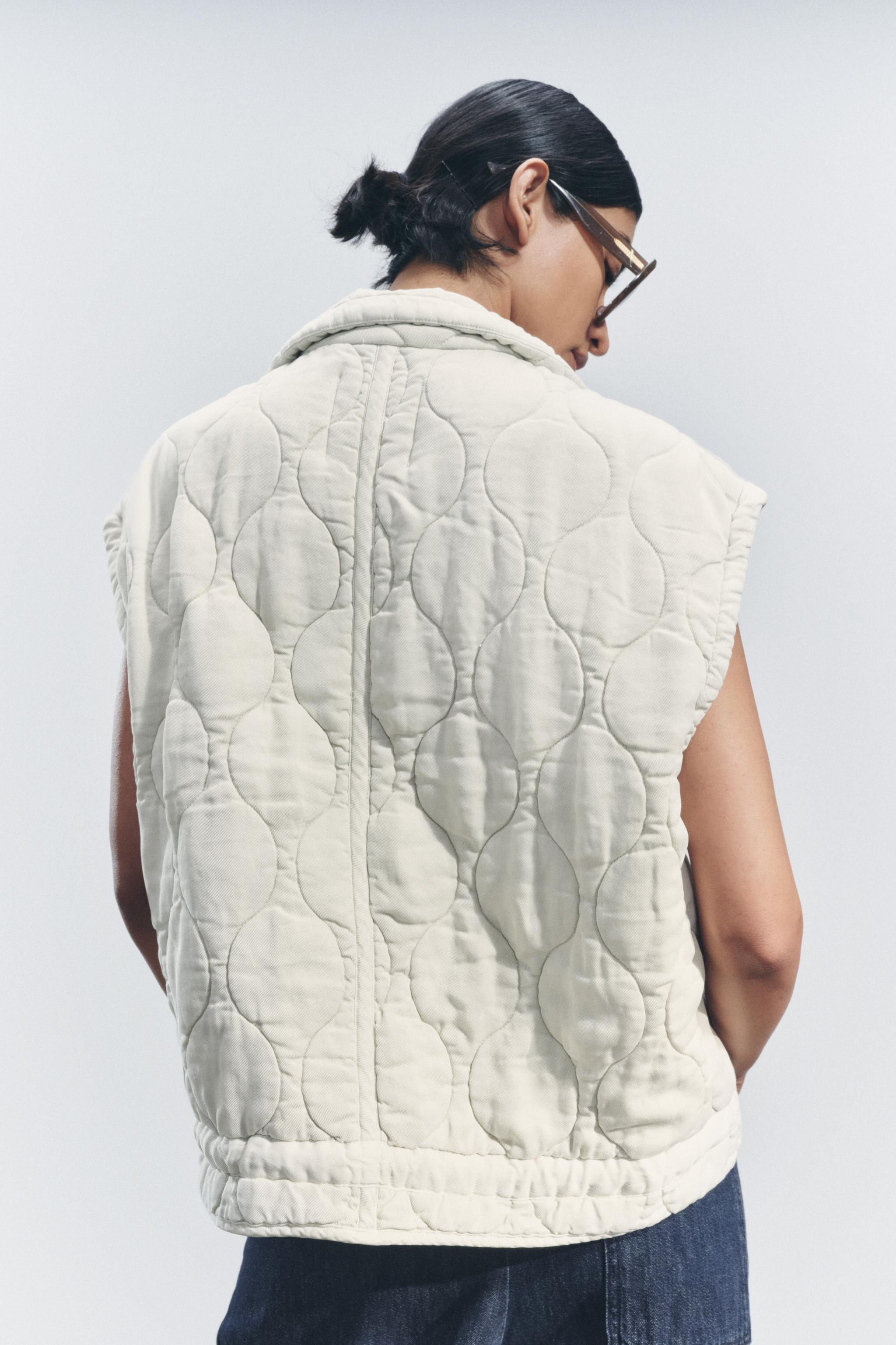 ZW COLLECTION PADDED GILET - Ecru | ZARA South Africa