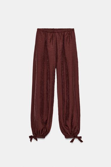 PANTALÓN BOMBACHO LAZOS ZW COLLECTION - Teja de Zara