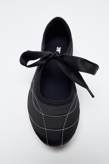 BAILARINA DEPORTIVA PESPUNTES - Negro de Zara
