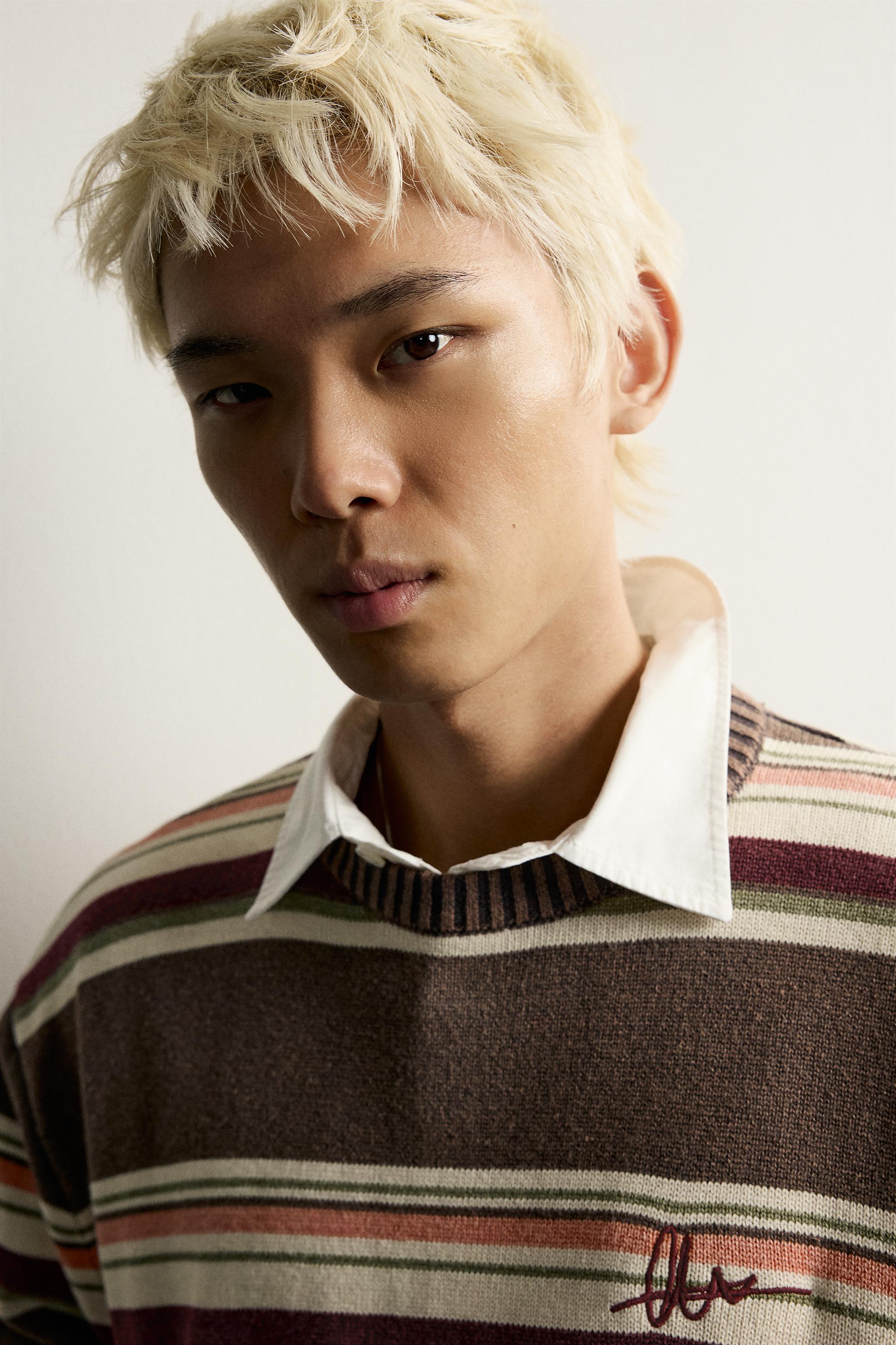 STRIPED EMBROIDERED JACQUARD SWEATER