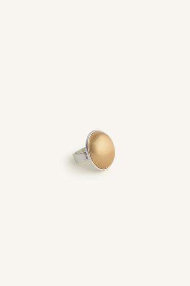 Zara CONTRAST OVAL METAL RING - Gold