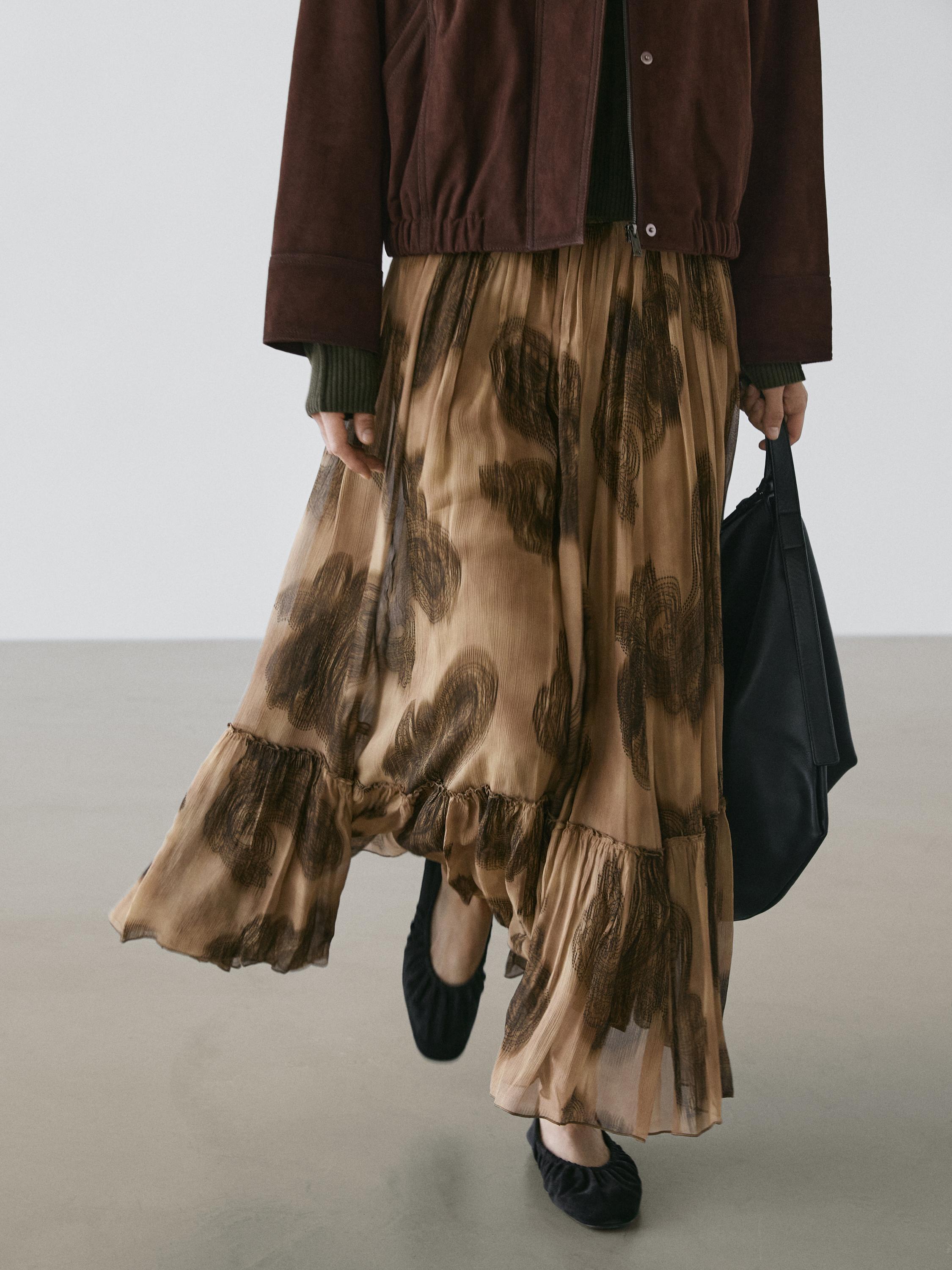 Long paisley print skirt