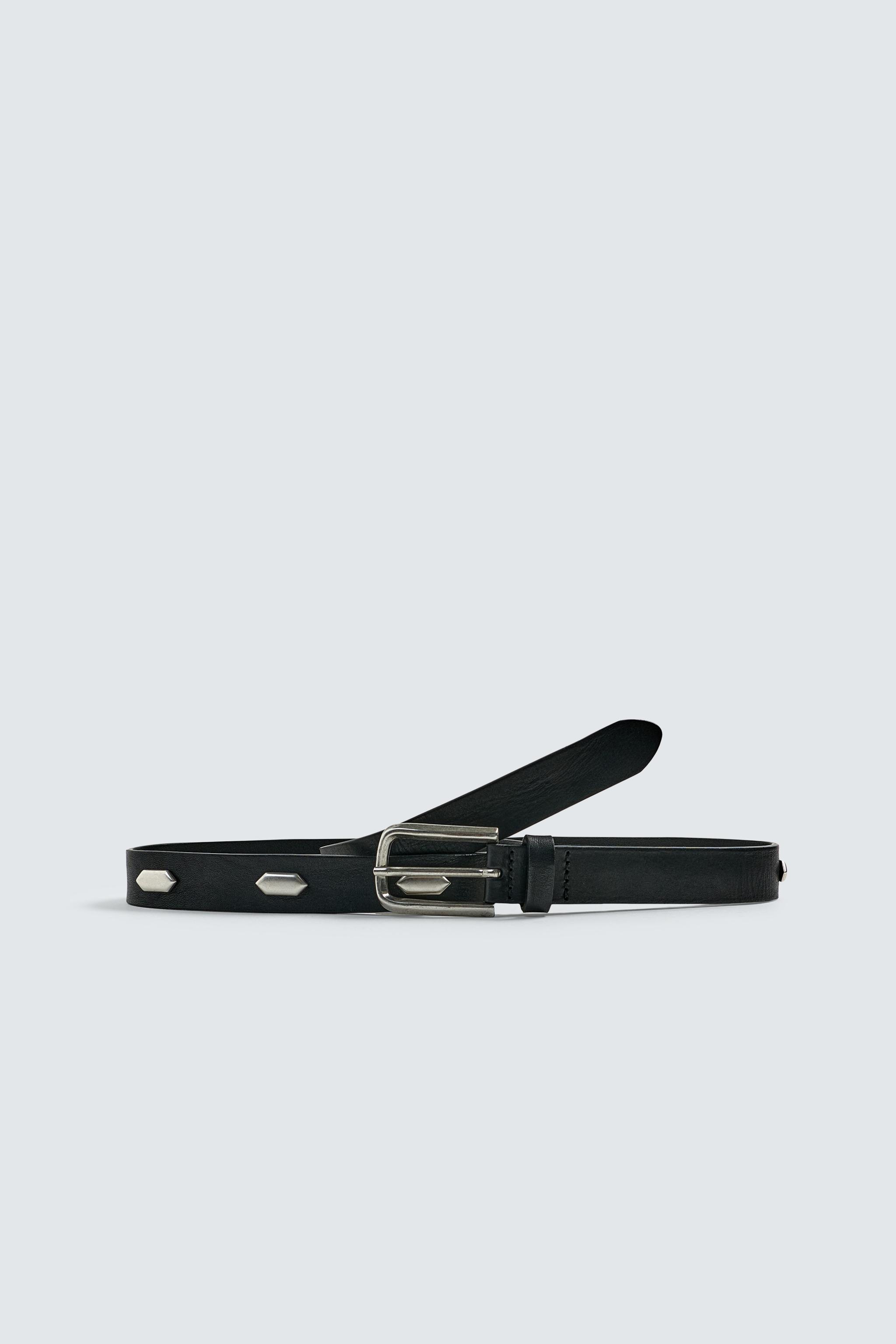 LIMITED EDITION STUDDED LEATHER BELT - Black | ZARA United 