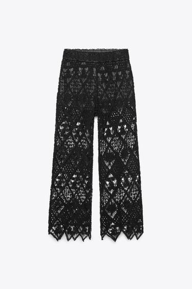 CALÇAS DE CROCHET - Preto da Zara