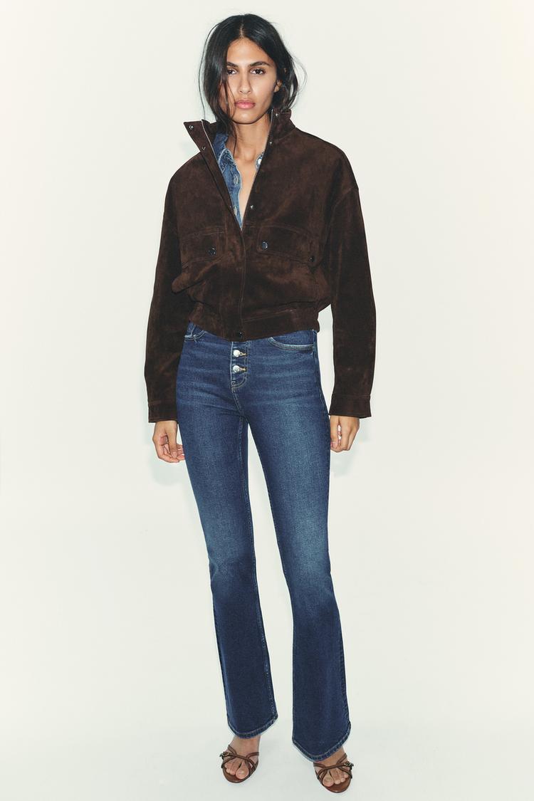 HIGH-WAIST FLARE JEANS Blue ZARA United Kingdom