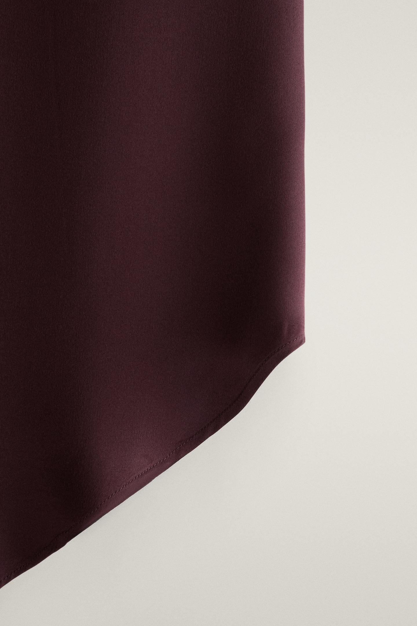 Женский топ Zara Mulberry Silk Top, цвет: Бордовый — фото 4