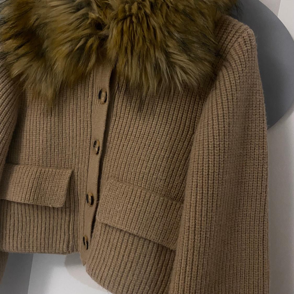 KNIT JACKET WITH FAUX FUR COLLAR - Image 4