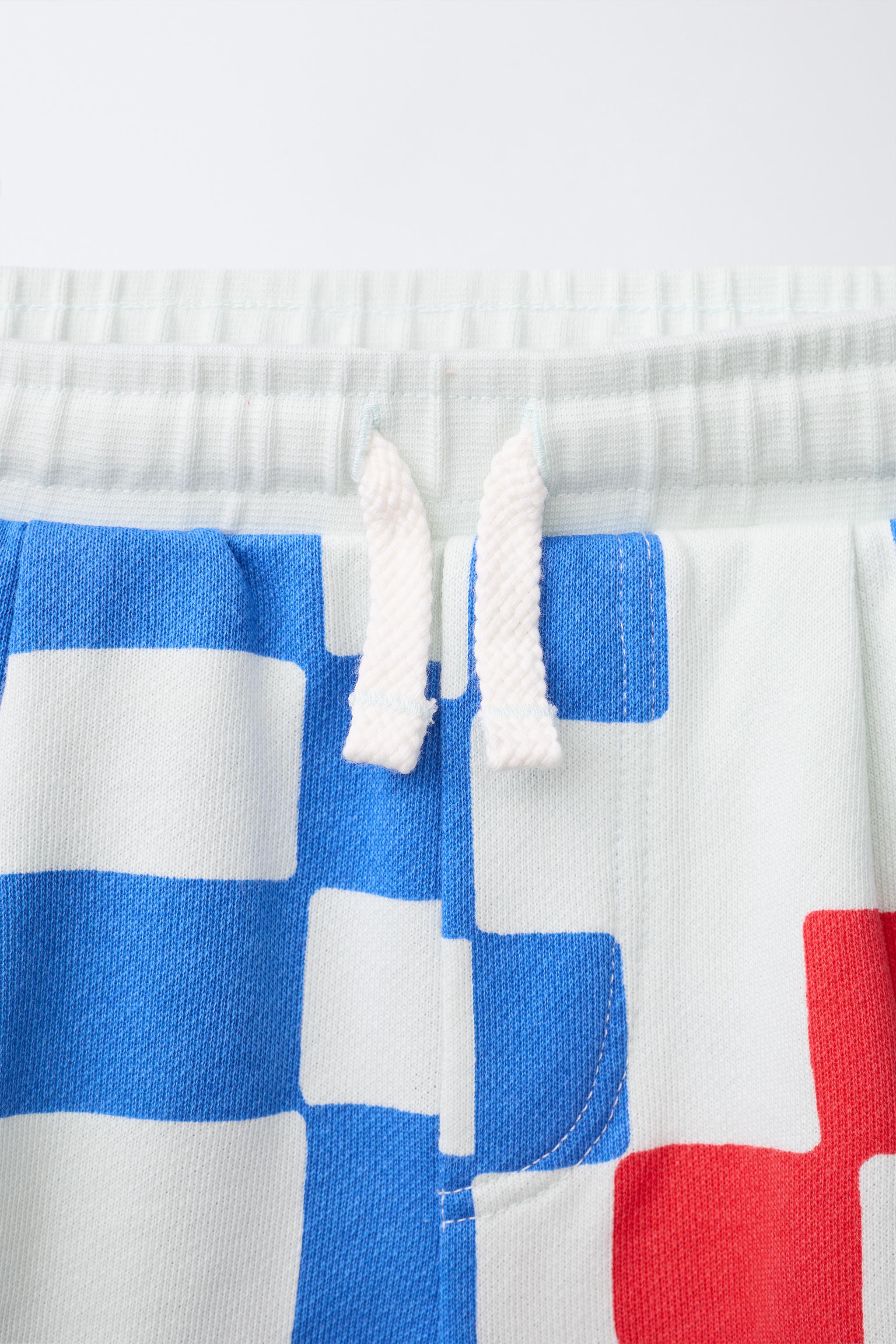 Детские шорты Zara PLAID LOGO LABEL SHORTS — фото 4