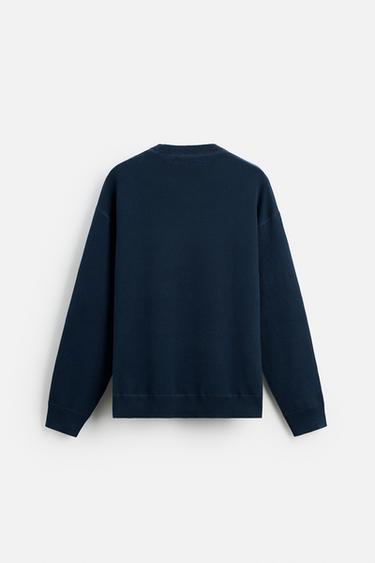 COTTON BLEND SWEATER - Navy blue by Zara - Image 6