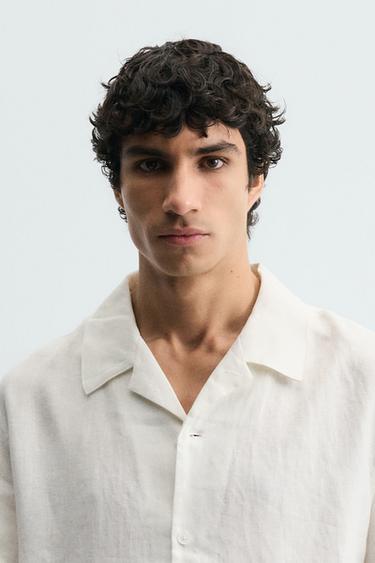 100% LINEN RELAXED FIT SHIRT - White by Zara