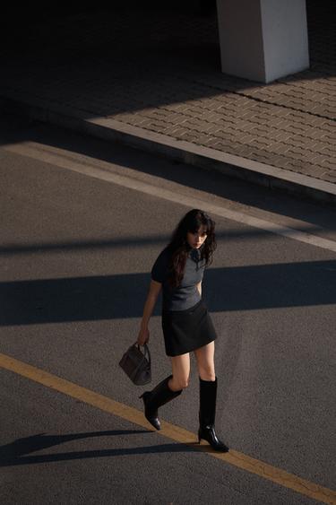 벨트 스커트 팬츠 - Zara 블랙