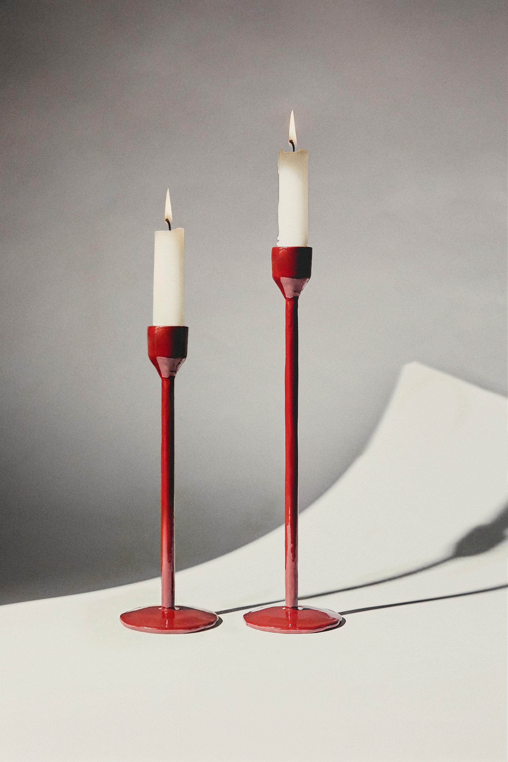 FACETED METAL CANDLESTICK - Wine | ZARA United States