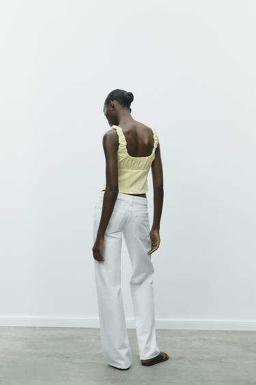 CONTRAST POPLIN TOP - Yellow by Zara - Image 4