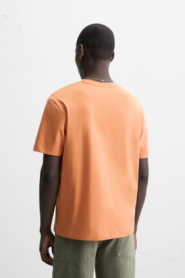 REGULAR FIT SOFT T-SHIRT - Orange by Zara - Image 2