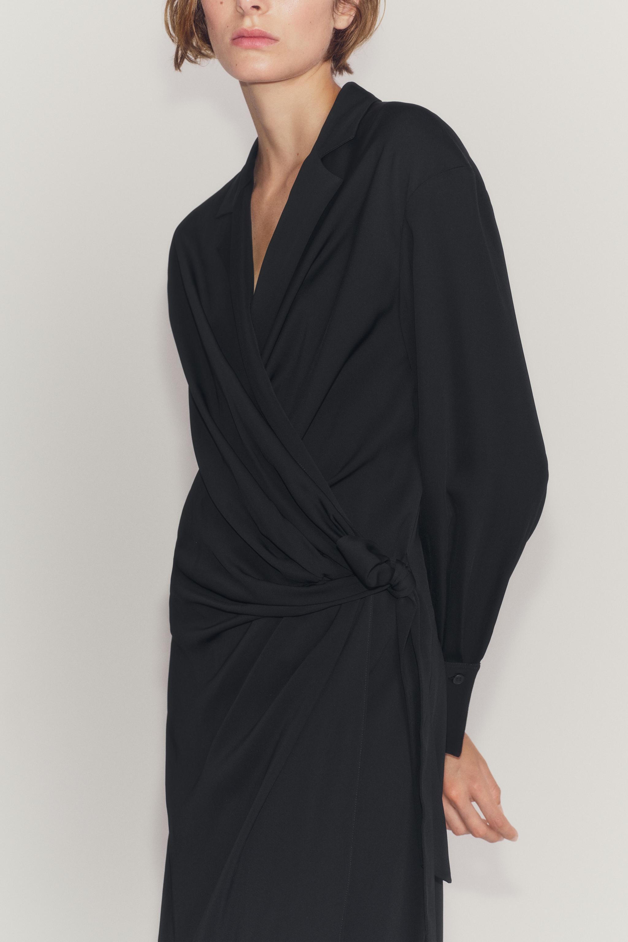 Женские платья Zara ZW COLLECTION SATIN KNOT DRESS — фото 3