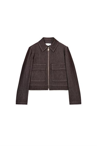 SHORT JACKET WITH FLAP POCKETS - Brown by Zara