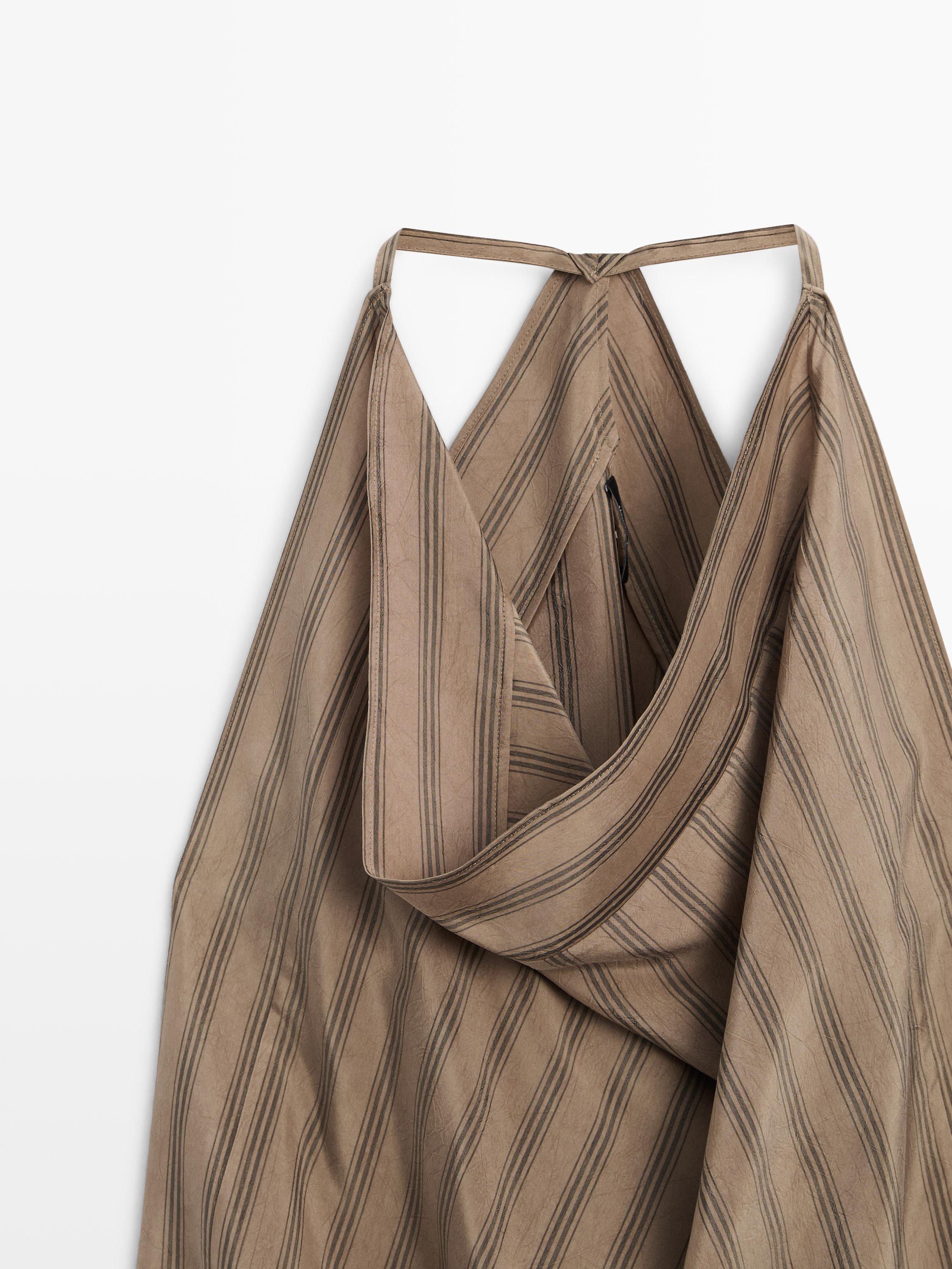Striped top with cowl neckline