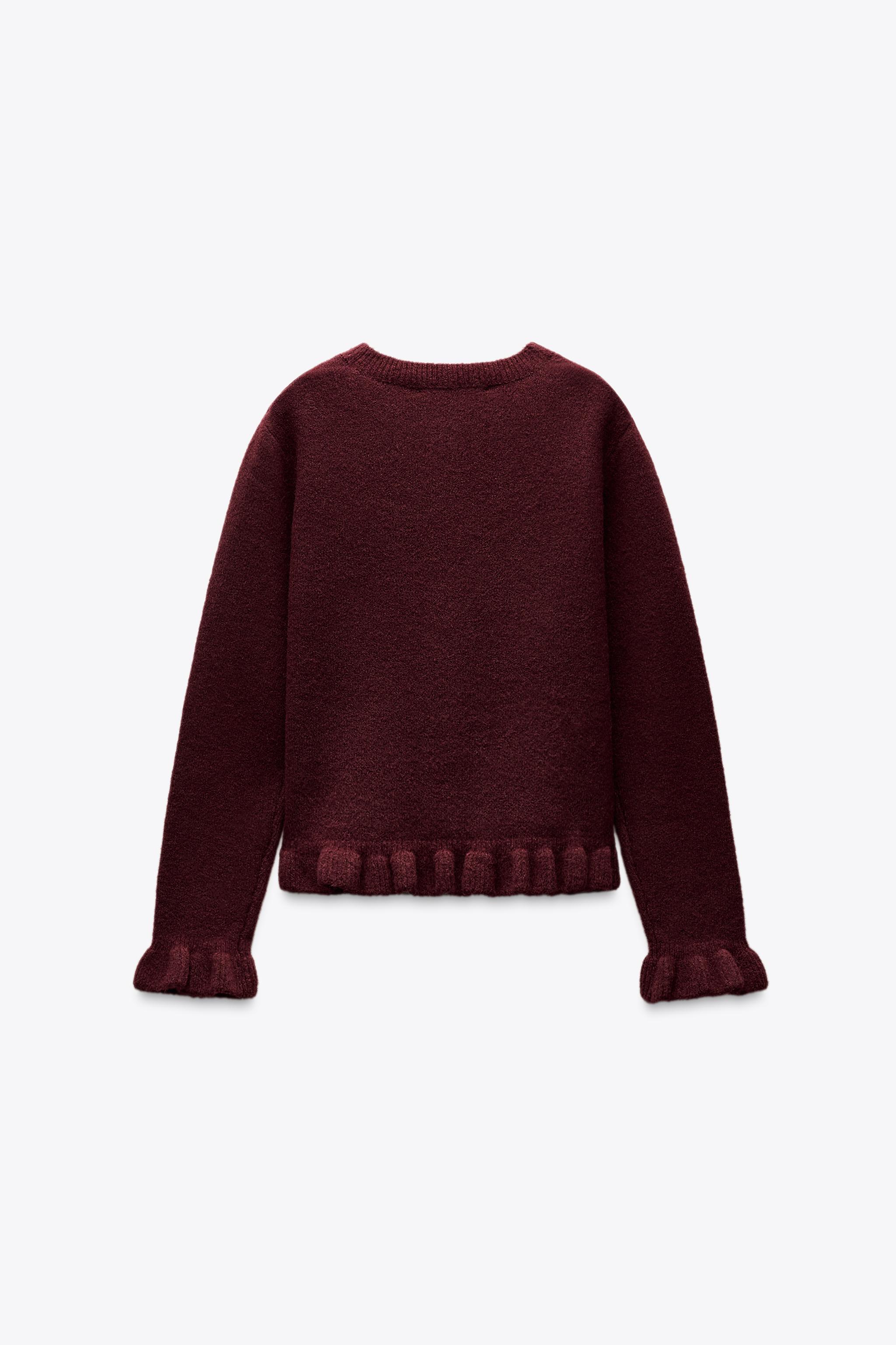 フリルニット カーディガン - グレー | ZARA Japan / 日本