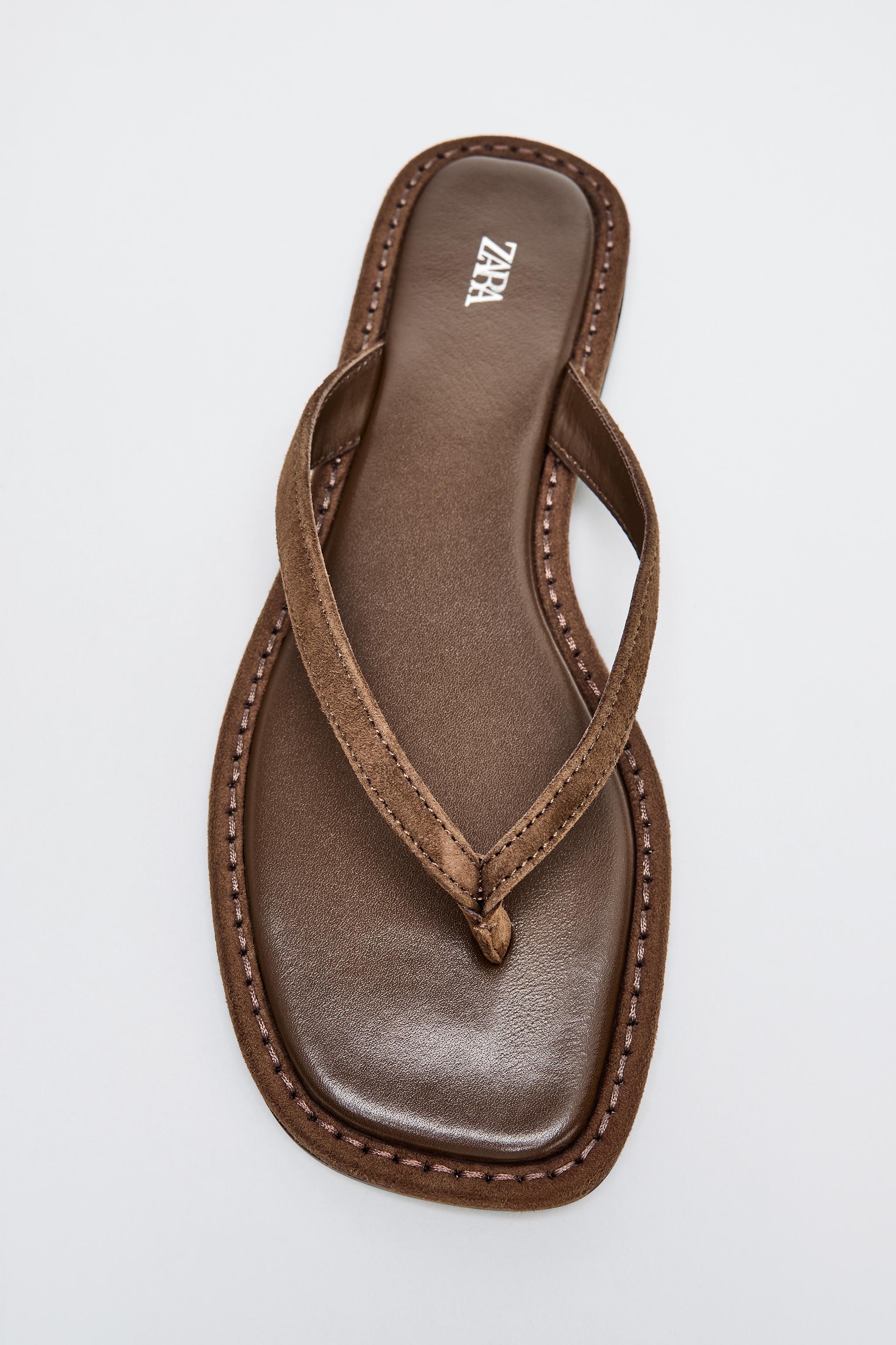SPLIT SUEDE STRAPPY SANDALS