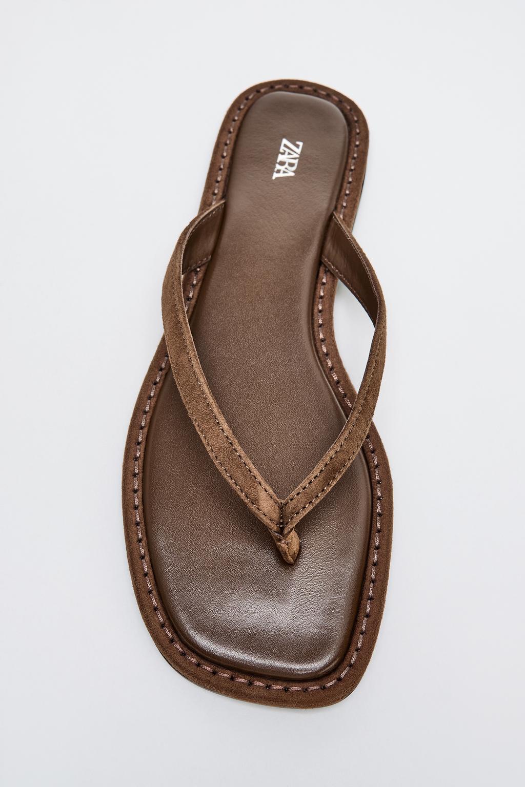 SPLIT SUEDE STRAPPY SANDALS