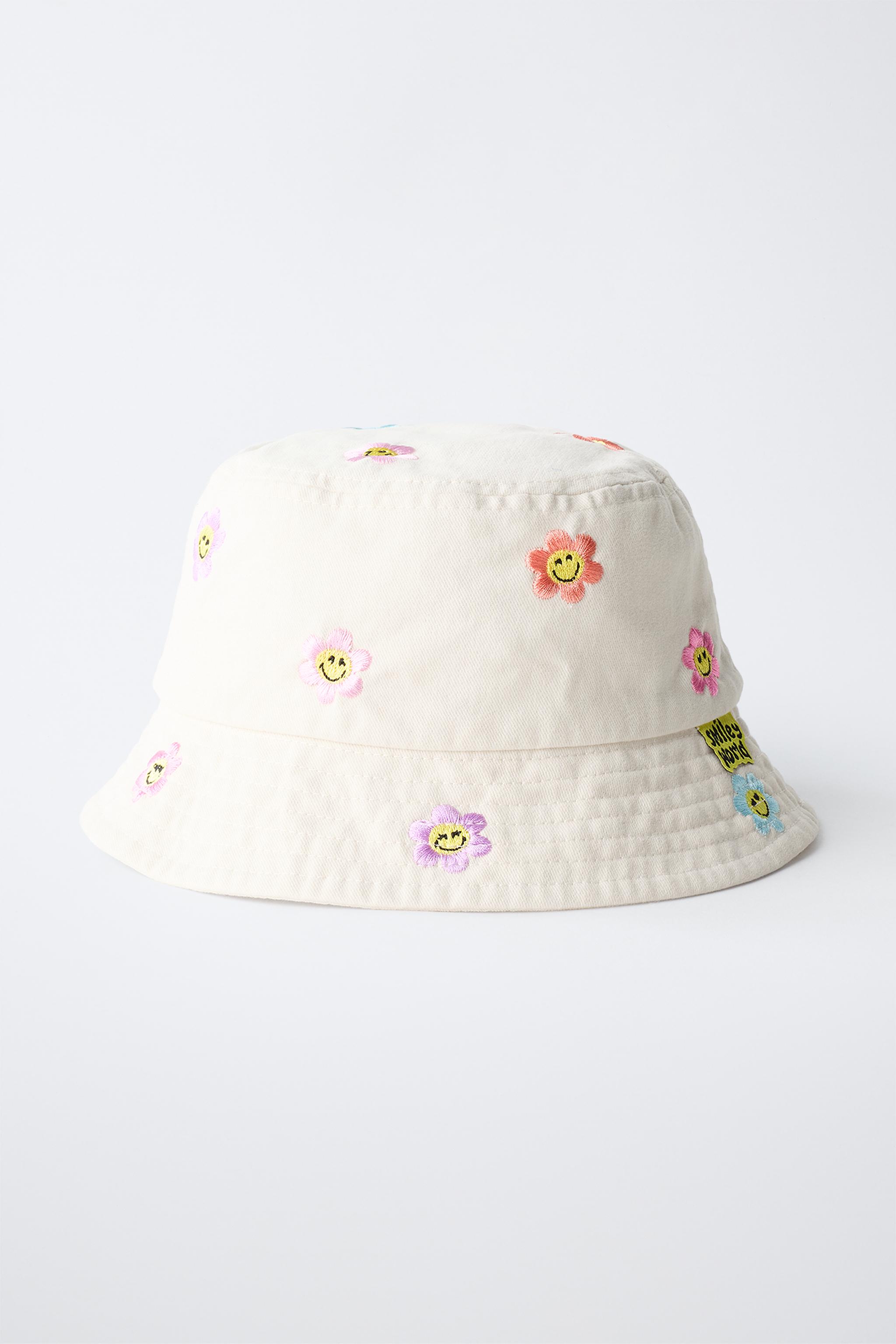 CHAPEAU SEAU FLEURS BRODÉES SMILEYWORLD ®