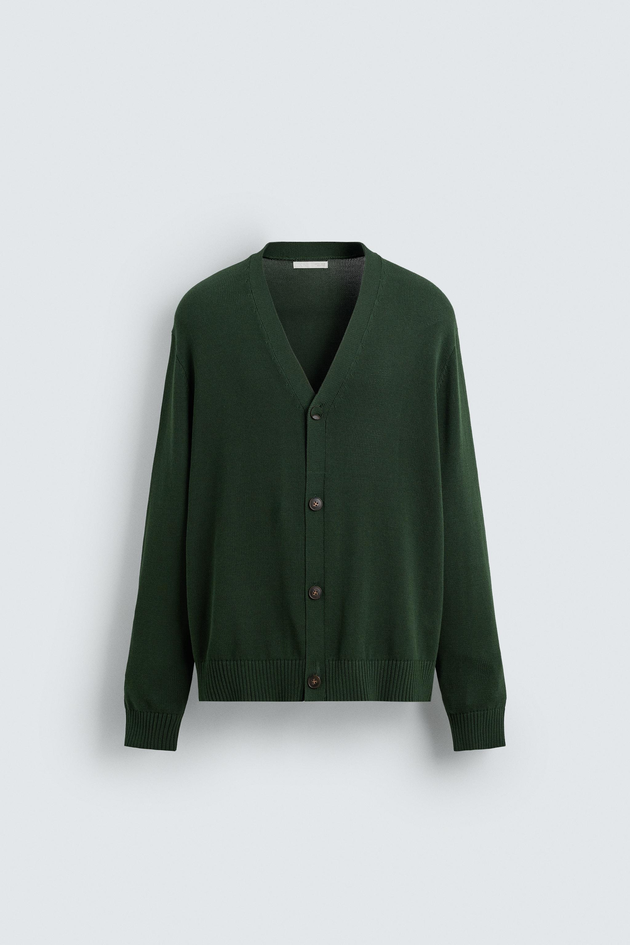 CARDIGAN REGULAR FIT IN COTONE - Verde | ZARA Italia / Italy