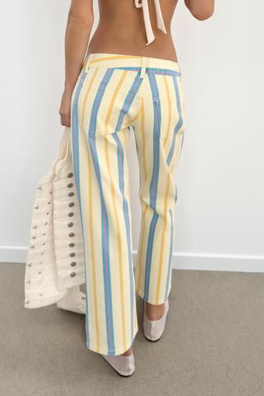 JEAN TRF DROIT TAILLE BASSE À RAYURES - Rayures de Zara - Image 3