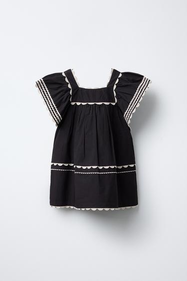 100% LINEN DRESS WITH RUFFLES