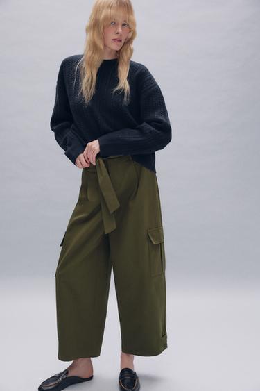PANTALÓN CARGO CINTURÓN - Khaki de Zara