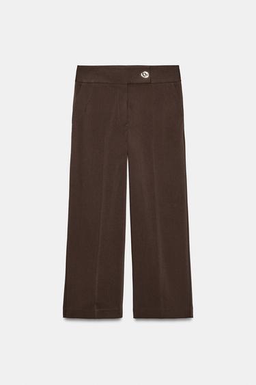 HIGH-WAIST STRAIGHT-LEG TROUSERS - Brown by Zara - Image 5