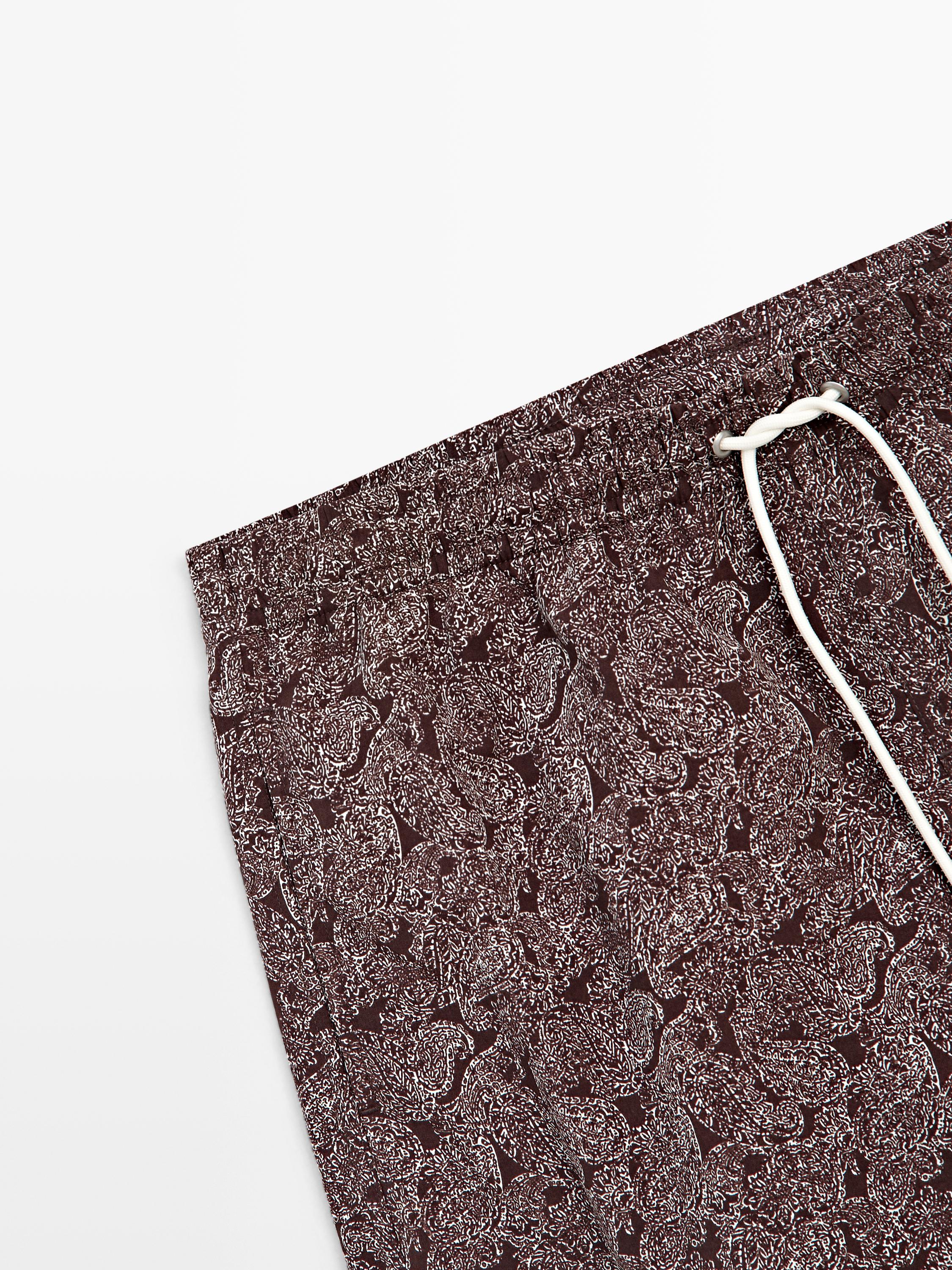 Short de bain imprimé paisley