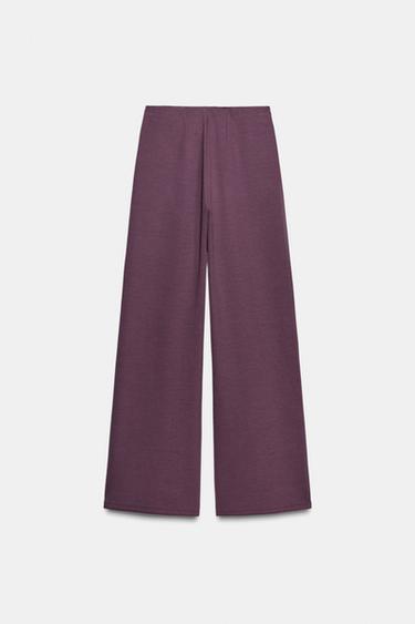 INTERLOCK WIDE-LEG TROUSERS - Dusty purple by Zara - Image 7