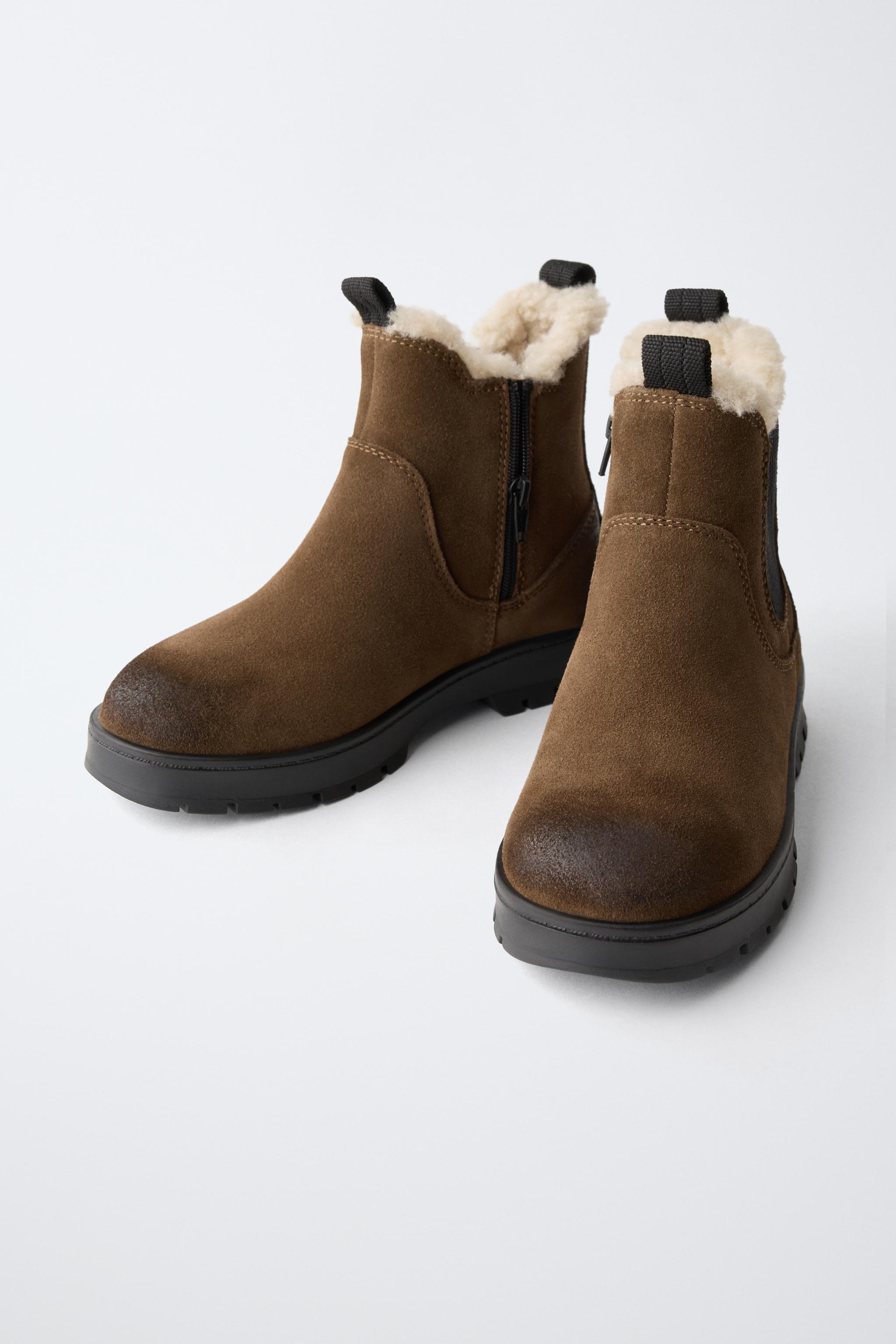 LEATHER LINED CHELSEA BOOTS - Brown | ZARA United States