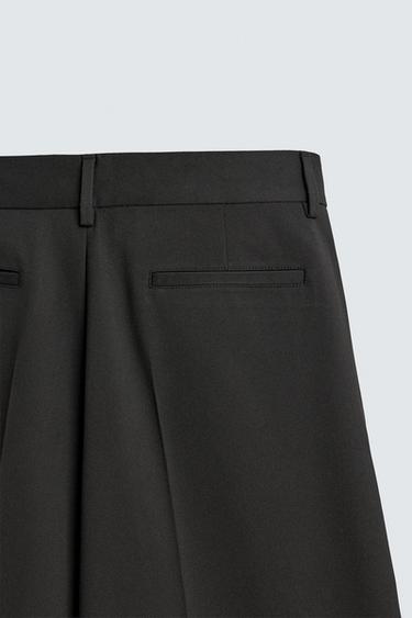 PANTALON COUPE LARGE À PLIS - Noir de Zara - Image 9