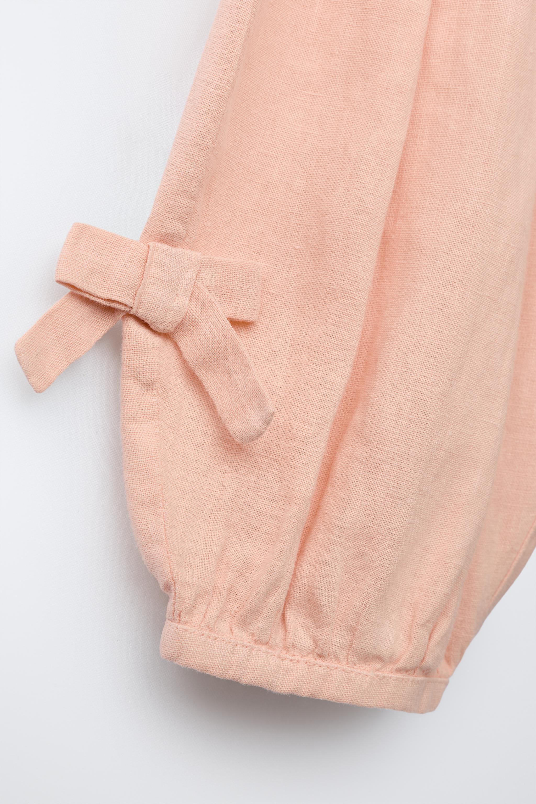 PANTALON BOUFFANT 100% LIN AVEC NŒUDS