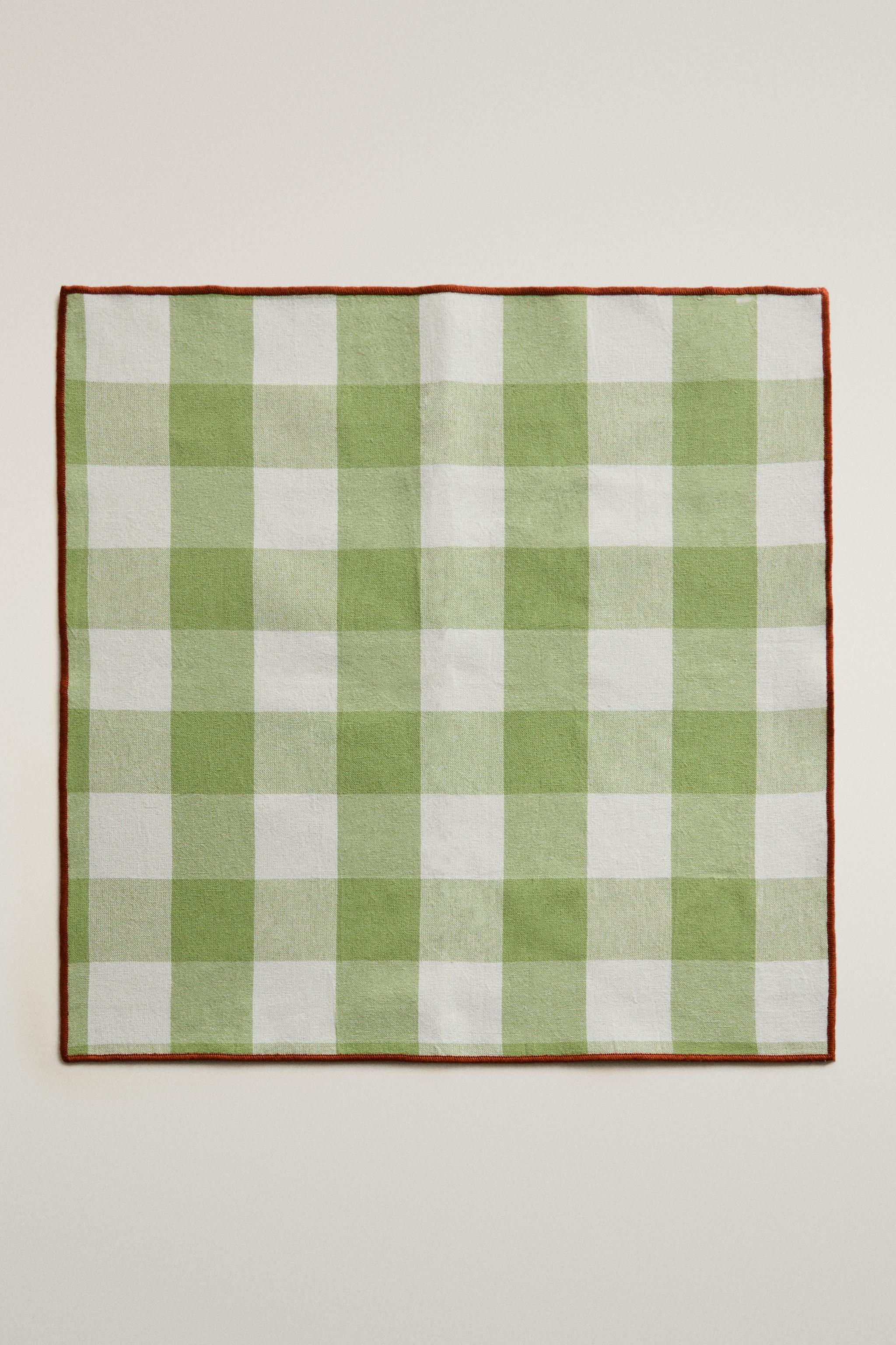 PACK OF CHECK TOPSTITCHED NAPKINS (PACK OF 2)