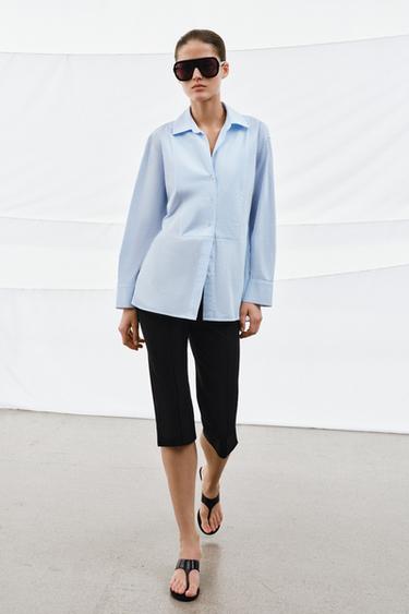 РИЗА ОТ ПОПЕЛИН ZW COLLECTION - раиран от Zara