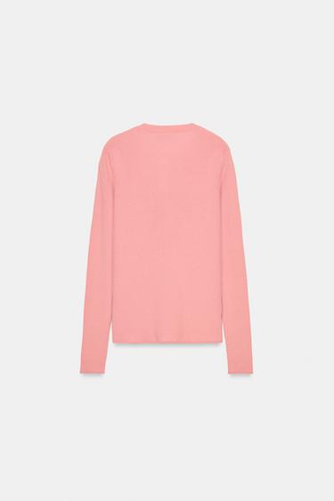100% WOOL RIBBED CARDIGAN - Pink by Zara - Image 6