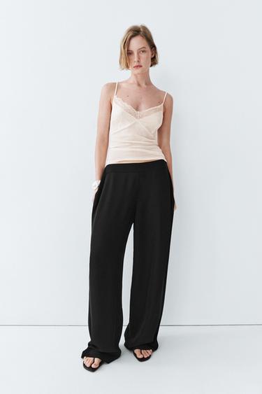 Pantalón recto fluido - Negro de Zara