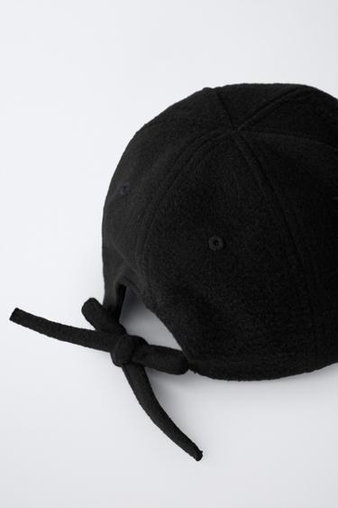 FELT CAP WITH BOW FASTENING - Black by Zara - Image 2