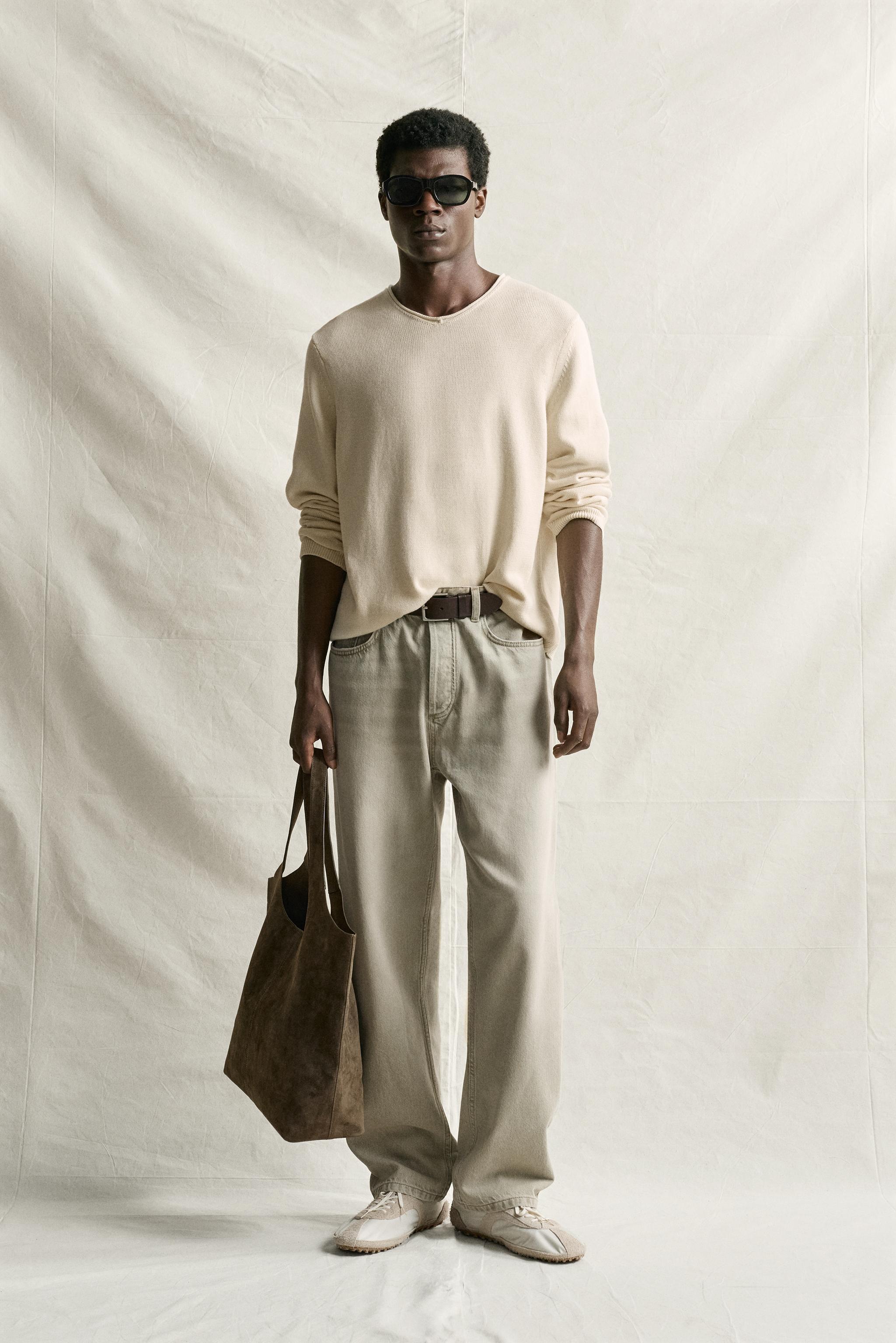 コットンVネック リラックスフィットセーター - エクリュ | ZARA Japan