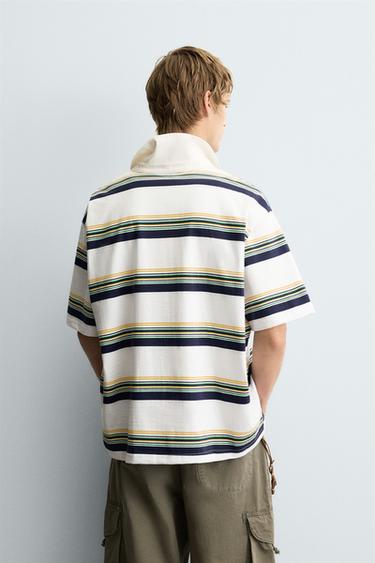 STRIPED POLO SHIRT - White by Zara - Image 2