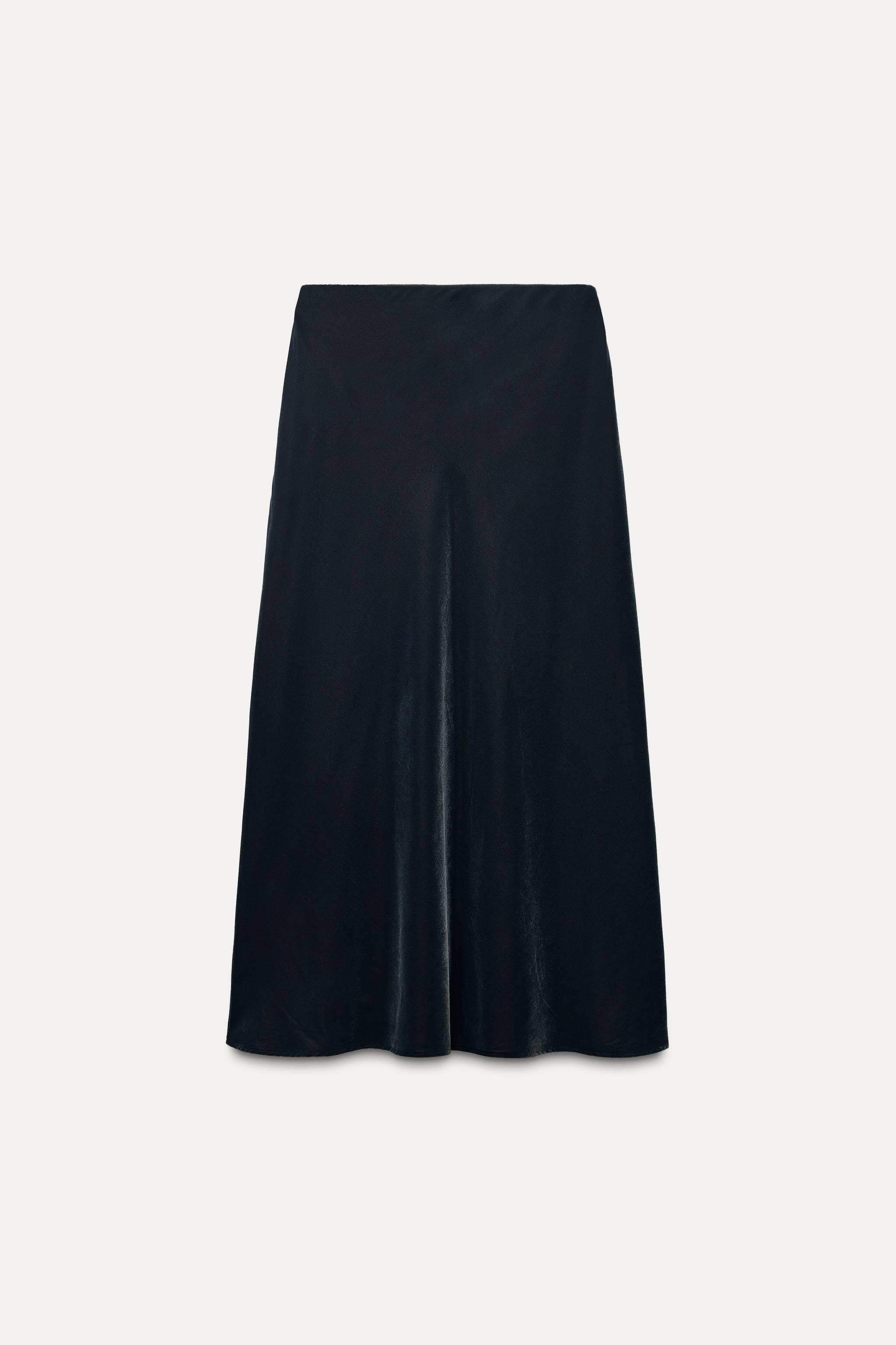 Velvet midi skirt zara clearance