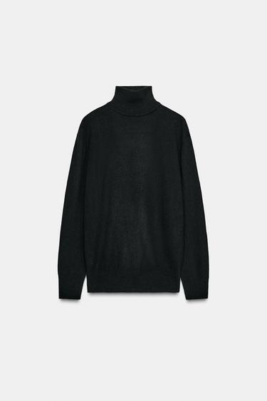 Zara 100% EXTRA SOFT WOOL SWEATER - Black