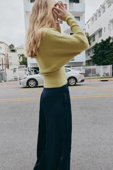 V-NECK KNIT JUMPER - Light green by Zara - Image 2