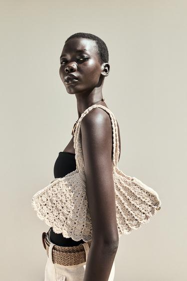 BOLSO CROCHET CONCHA - Beige claro de Zara