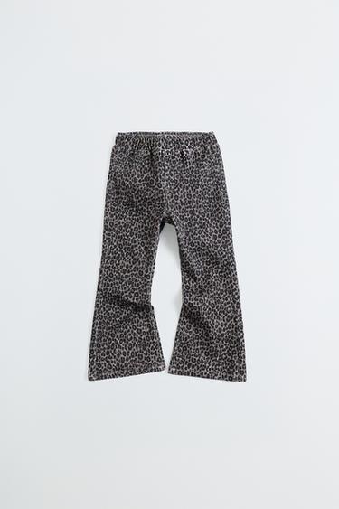 JEANS FLARE ANIMAL PRINT - Negro de Zara