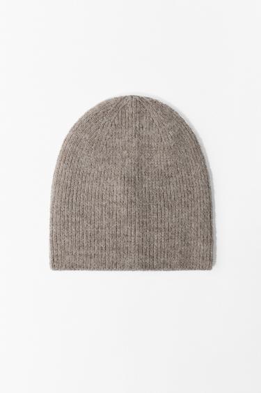 BEANIE-MÜTZE AUS RIPPSTRICK - grau-beige von Zara